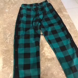 Contrast Snap Bottom Side Pants